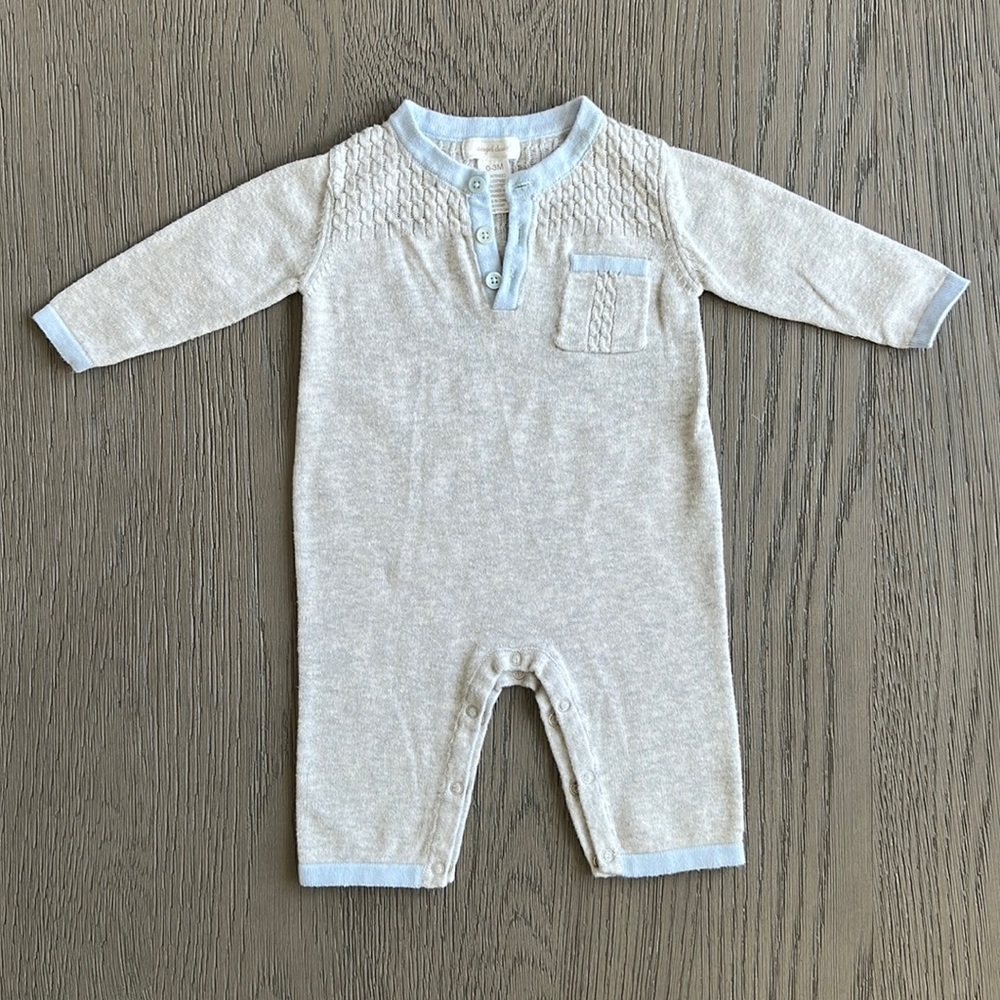 ANGEL DEAR BABY KNIT LONG SLEEVE ONESIE